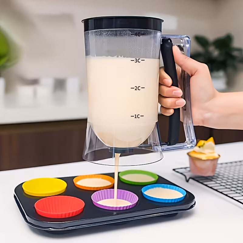 1pc dispensador de masa para cupcakes antiadherente con pico - vertido manual, sin necesidad de electricidad, porciones uniformes para cupcakes - superficie de limpiar y de - diseño resistente y seguro para - ideal para principiantes y en repostería o profesional Detalles del producto 4
