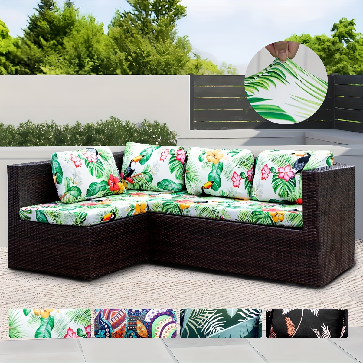 

1pc Outdoor Printed Animal Bohemian Style Sofa Cushion Cover Set, Protecting Sofa Furniture And Home Decoration Sofa Protector