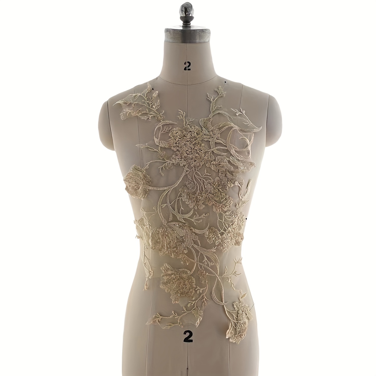 1pc Embroidery Patch Lace Applique Cloth Sticker For Sewing Wedding Dress Gown Decoration