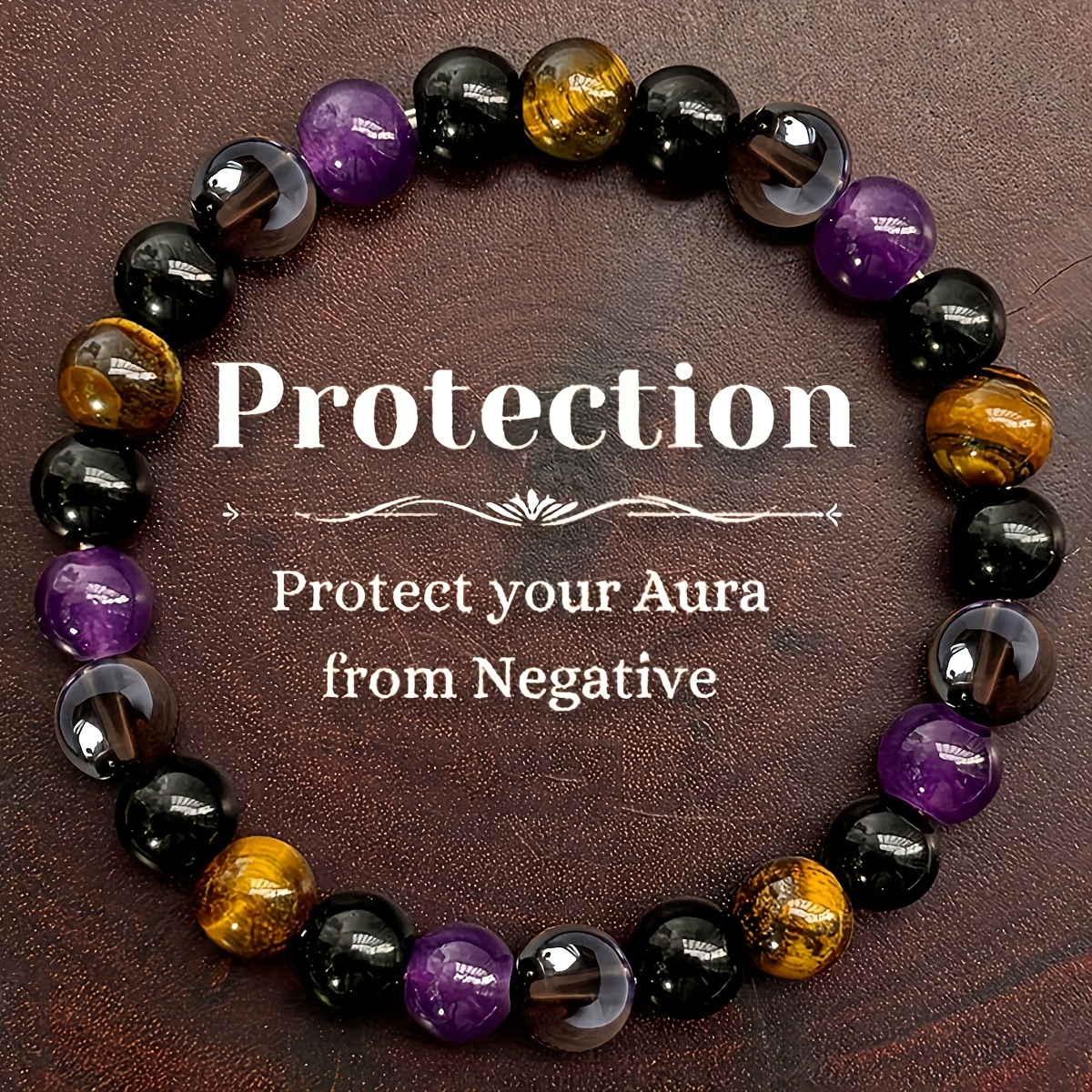 

1pc/protection Bracelet Natural Tiger Beaded Bracelet For Men Women Jewelry Gift