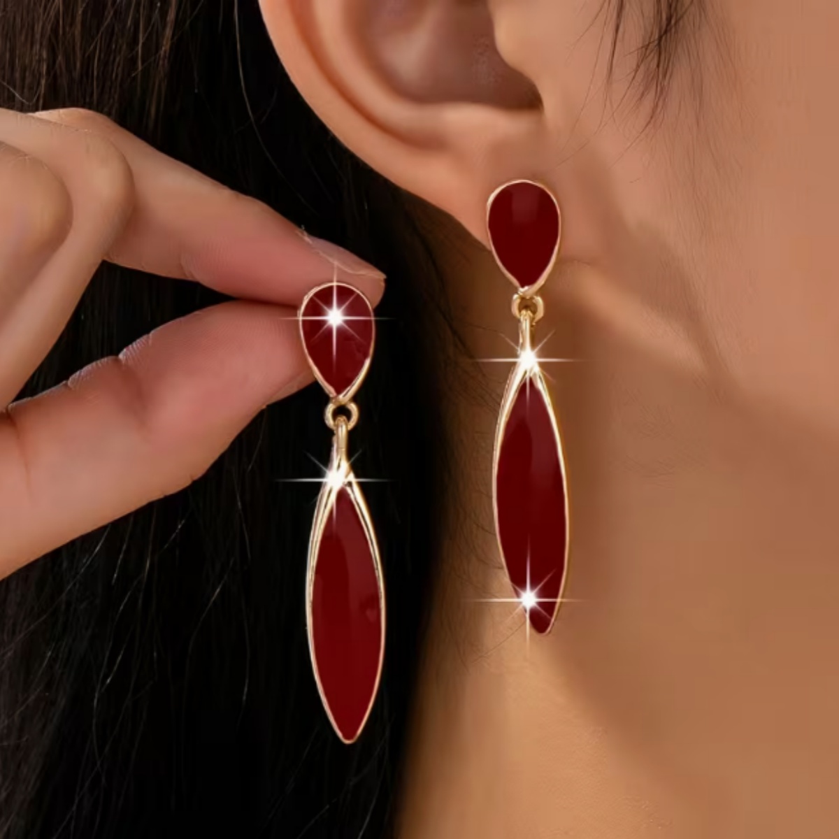 TEMU Un di eleganti orecchini pendenti da donna in stile retr簷 realizzati in di , abbinati a orecchini a e decorazioni metalliche, adatti per uso e
