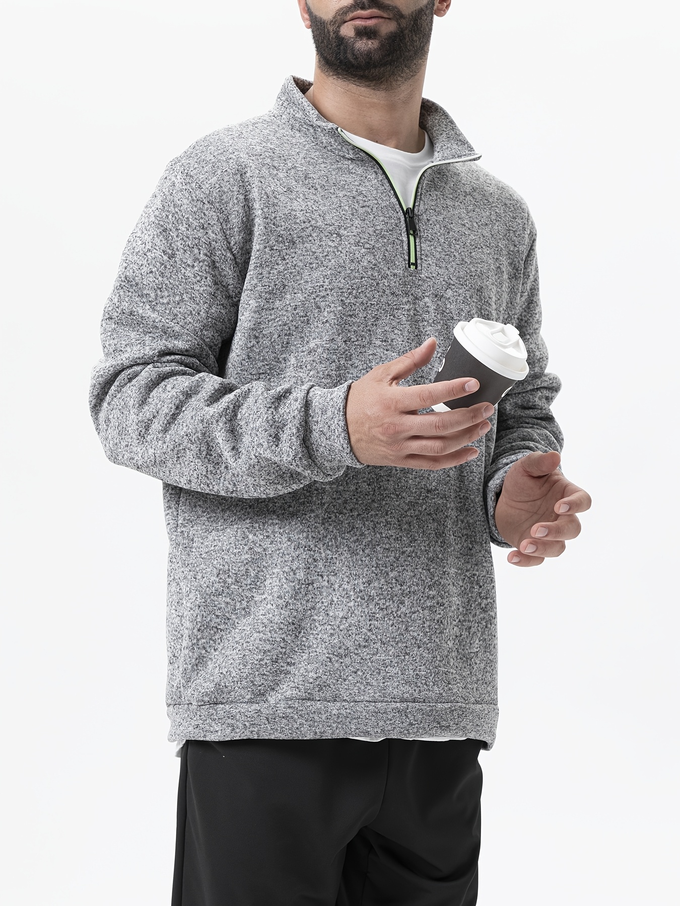 sudaderas forro hombre cuello media Temu Ecuador