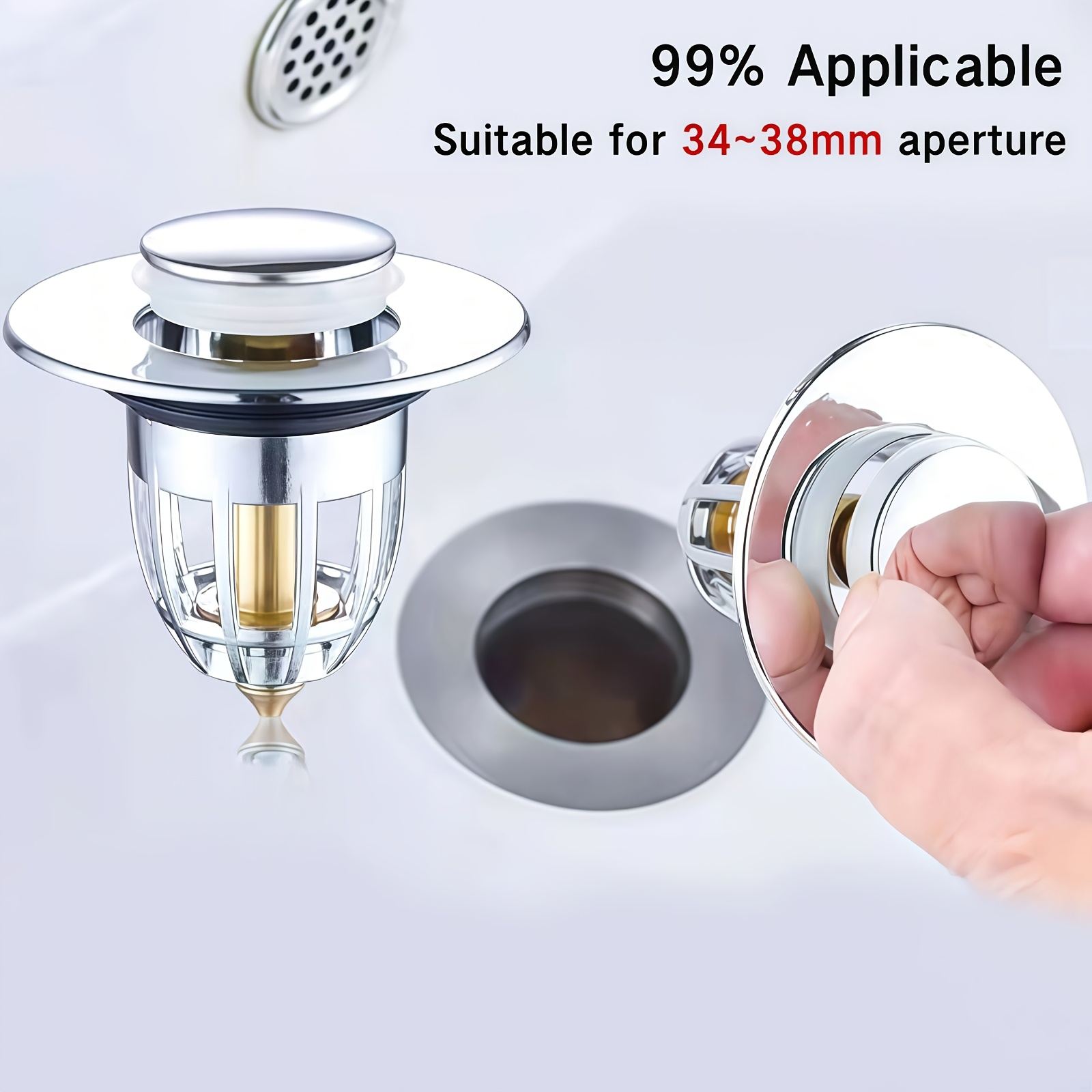 TEMU Nucleo di ricambio per scarico a | Tappo universale per lavello anti-perdita | Accessorio per tappo di scarico lavabo | Installazione senza