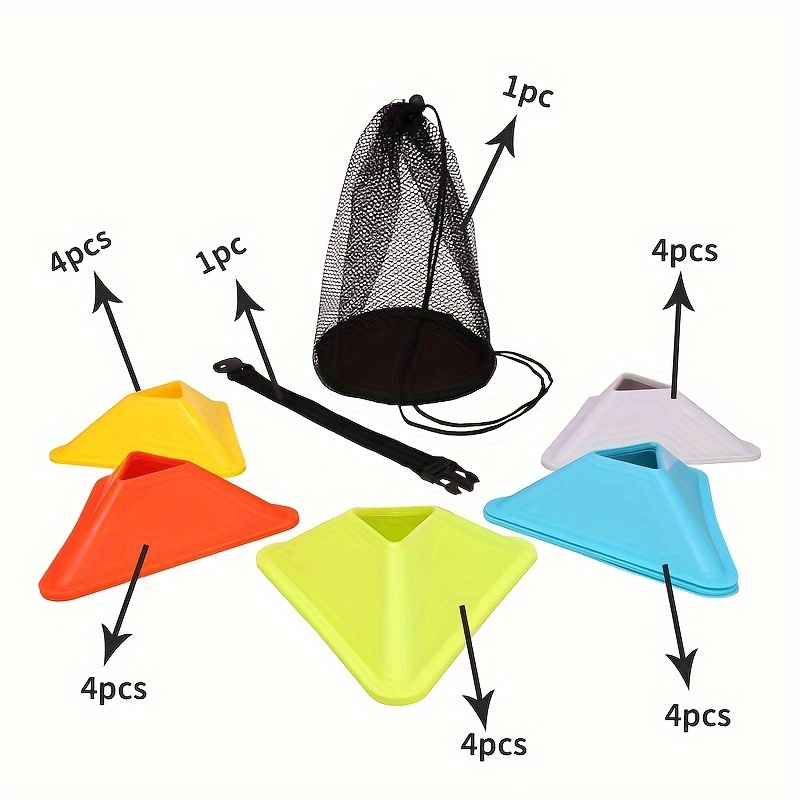 

20 Pcs & 40 Pcs Set Of Triangular Obstacle Cones For Basketball Training - Pe Material, Suitable For All