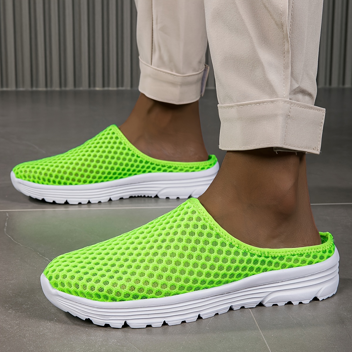 Summer Breathable Half Casual Shoes, Lightweight Slip-On Design