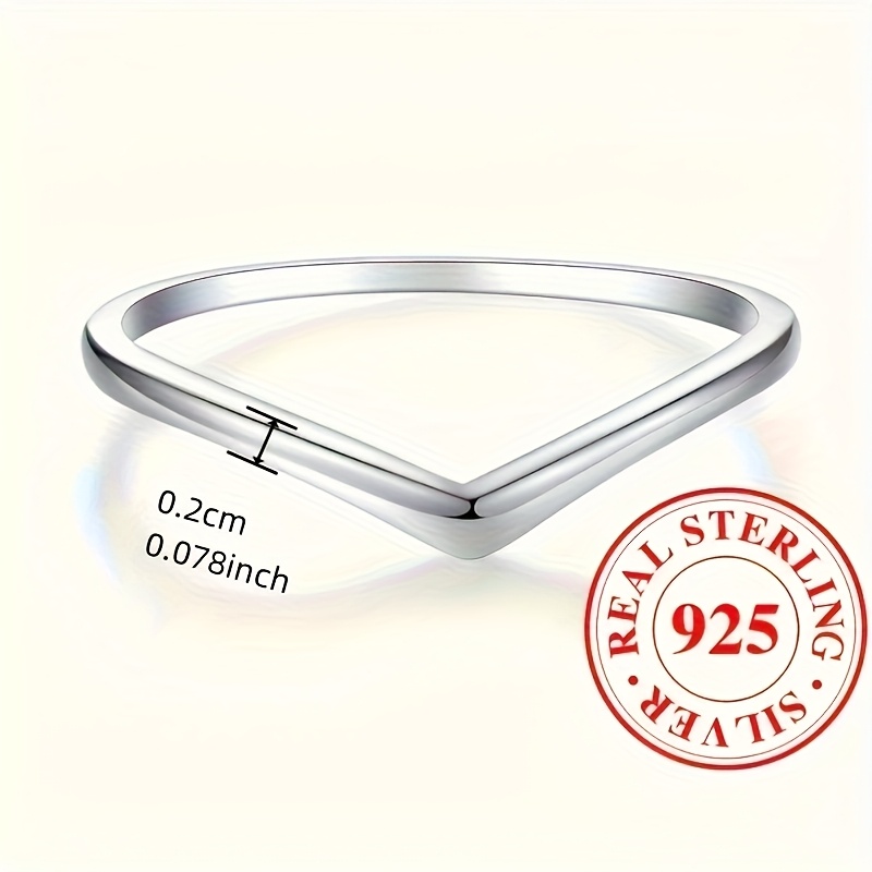 S925 Pure Silvery V Wishing Bone Ring for Women