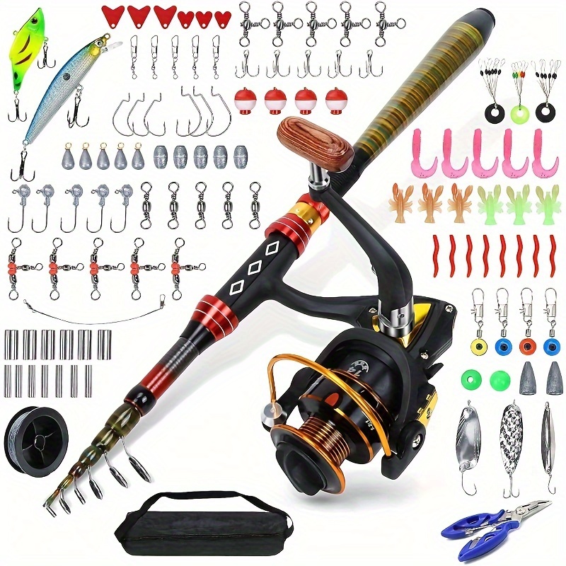 1 Set Telescopic Fishing Rod And Spinning Reel Combo, Portable Carbon Fiber  Fishing Pole With Portable Storage Bag