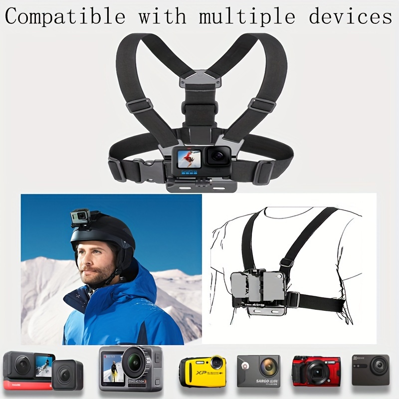 7pcs polyester chest strap kit for action cameras adjustable durable harness with multiple mounting options for outdoor sports and cycling sports camera gear adjustable strap kit durable polyester strap camera accessories Product details 5