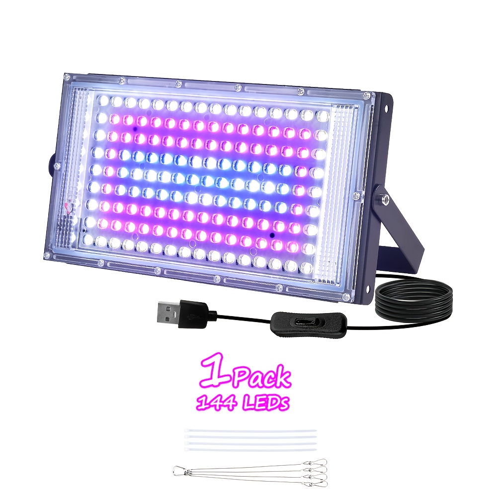 E-shop Set mit 1/2/3 Stück, enthaltend 144 LEDs, die volles Spektrumlicht für die Pflanzenzucht liefern, mit einem 5V USB-Stecker. Diese hängende