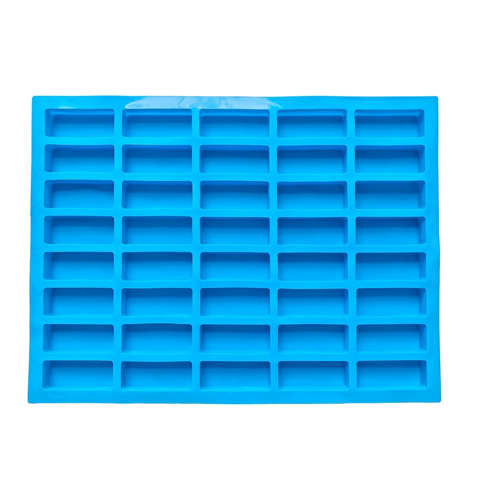 TEMU 1pc 40-hole Small Long Rectangle Chocolate Silicone Mold Cube Of Ice Cookie Pudding Dessert Mold Cake Decoration Baking Mold
