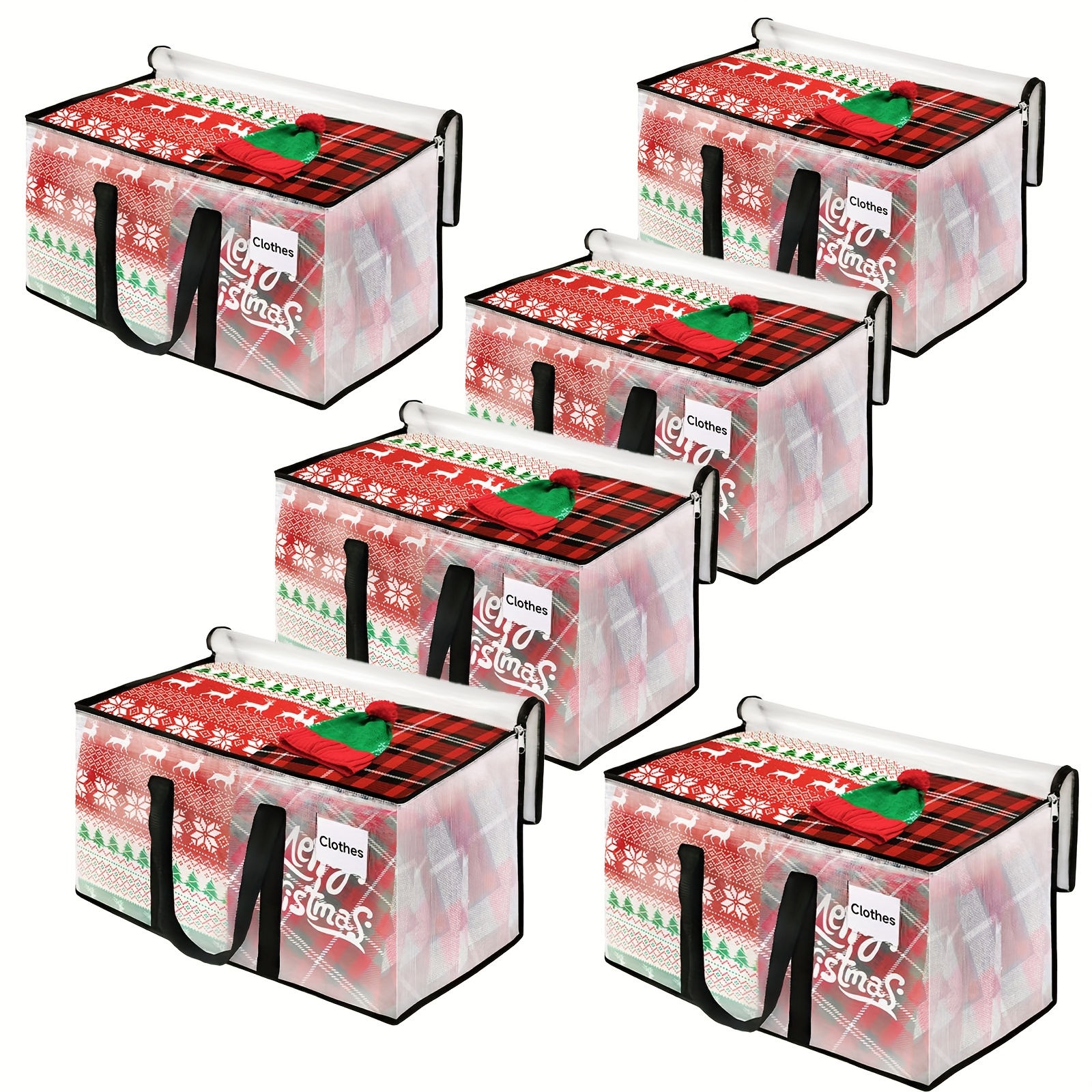 TEMU 6 Pcs Moving Bags, 88 L Storage Bags, Heavy Duty Extra Large, Moving With Zipper, Reinforced Handles & Tag Pocket, Boxes For Packaging Moving,