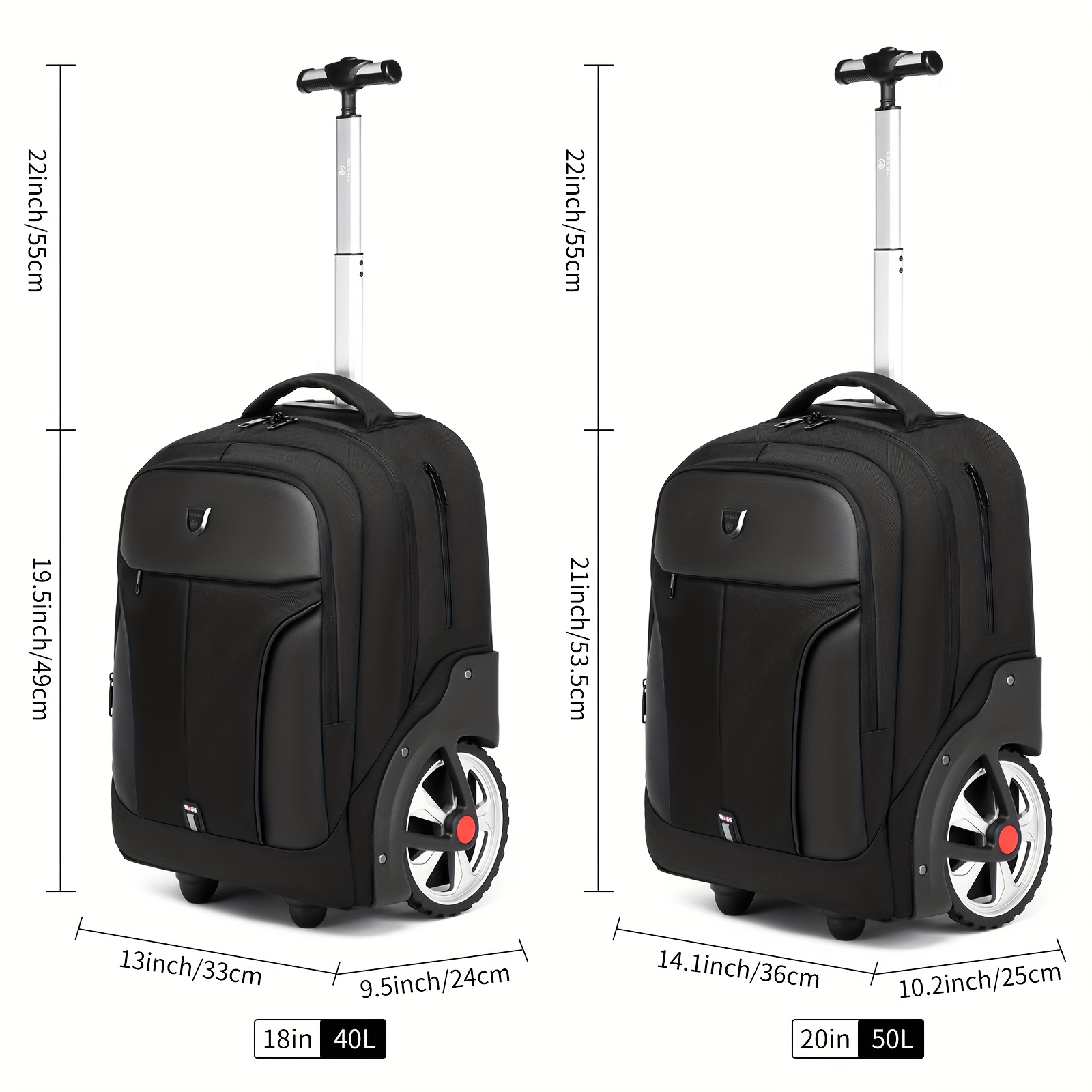 multi functional business rolling backpack large wheel - Temu