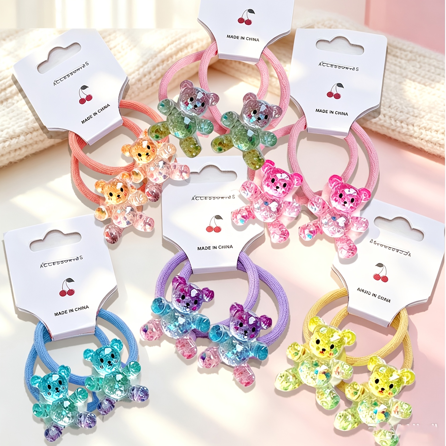 TEMU 12 piezas de Ligas para el Cabello de Osito y Lindo , Cuerda para la Cabeza, A y Versátil, Adecuada para Fiestas, Salidas y Uso Diario