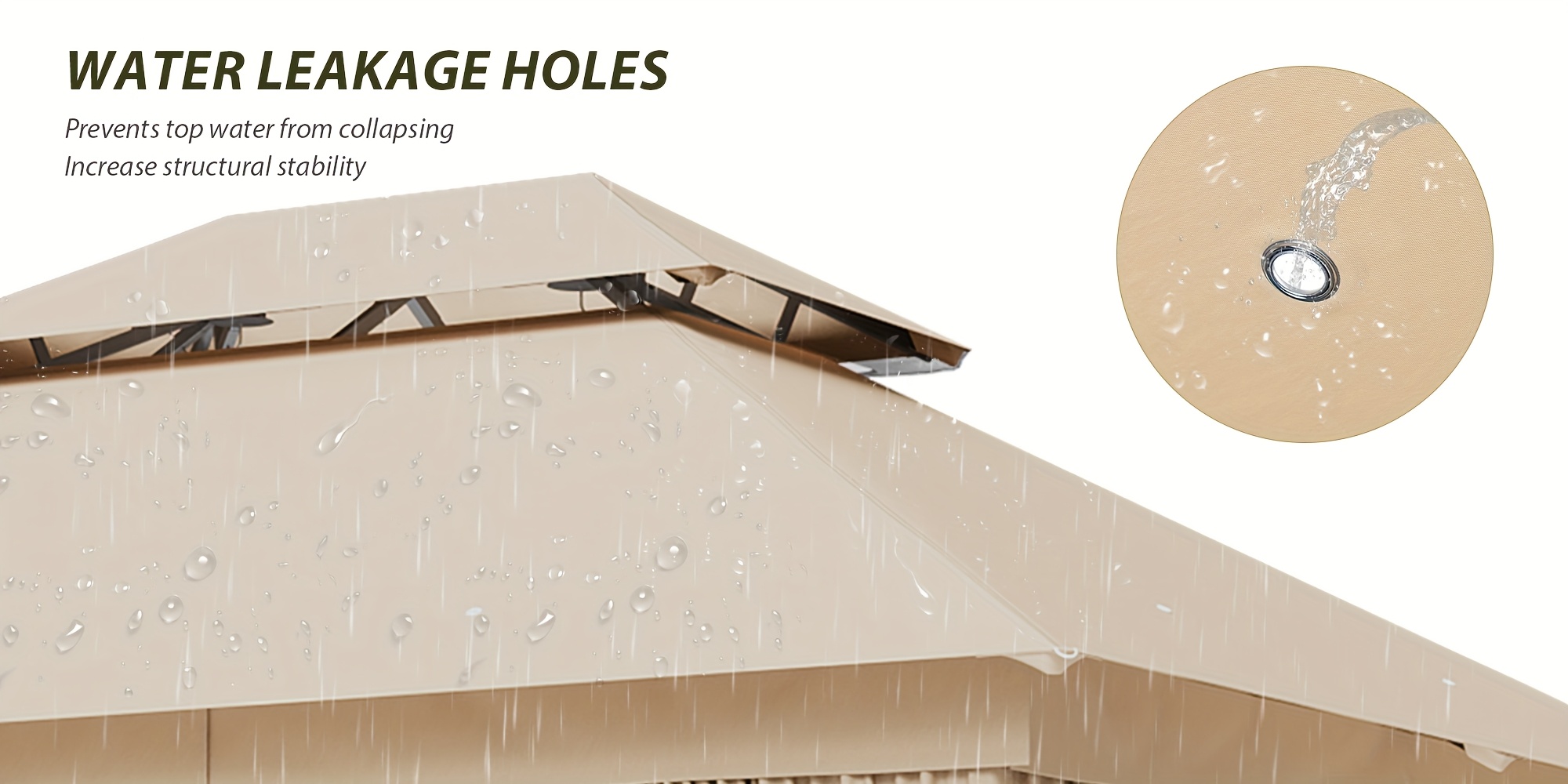 Oneinmil Heavy-Duty 10x12 Outdoor Gazebo & Pergola with Windproof Steel Frame - Double Roof Canopy, Mosquito Net Privacy Screens, UV/Fade/Storm-Resistant Party Tent Shelter for Backyard, Patio, Garden - Beige/Gray All-Weather Gazebo, Outdoor Patio Gazebo, Backyard Enclosure, Elegant Outdoor Structure, Weatherresistant Fabric