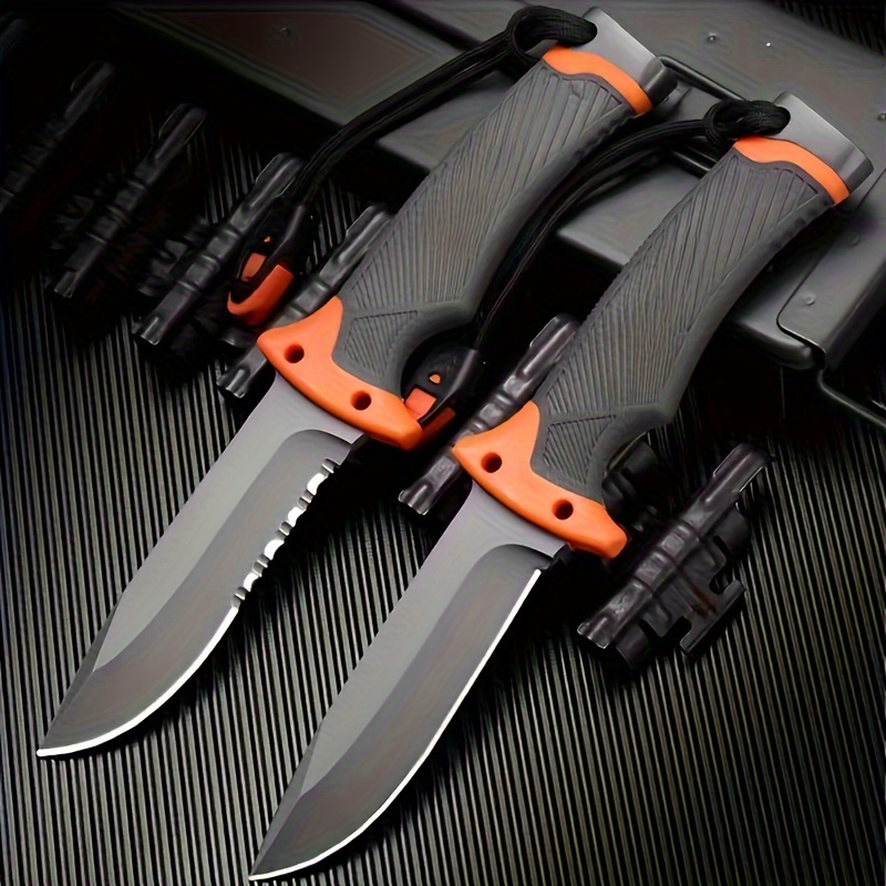 

1pcs, Multi-purpose Knife Straight Knife Field Survival Knife Multi-purpose Outdoor Sharp High Hardness Portable Knife 10 Inch Fixed Blade With Magnesium Bar, With Knife Sleeve, Thickness 4.5mm/0.18in