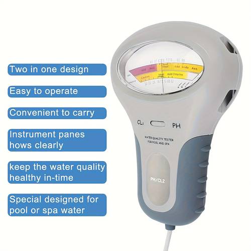2 in 1 tester and ph meter acidity tester portable testing kit suitable for aquariums and swimming pools