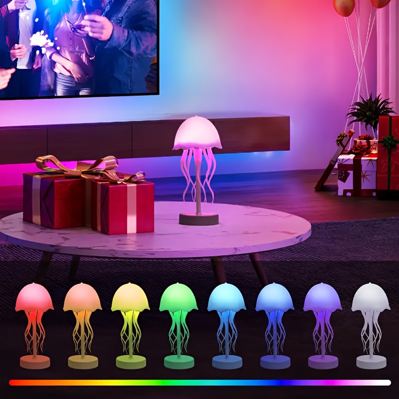 voice-controlled jellyfish lamp with dancing legs - touch sensor, multiple color  , ideal for bedside or table decor, desk decor light | animated jellyfish replica | usb powered lamp, perfect gift, festival decorations, home lighting, modern decor, plastic construction,  ,  , gift ideas Product details 0