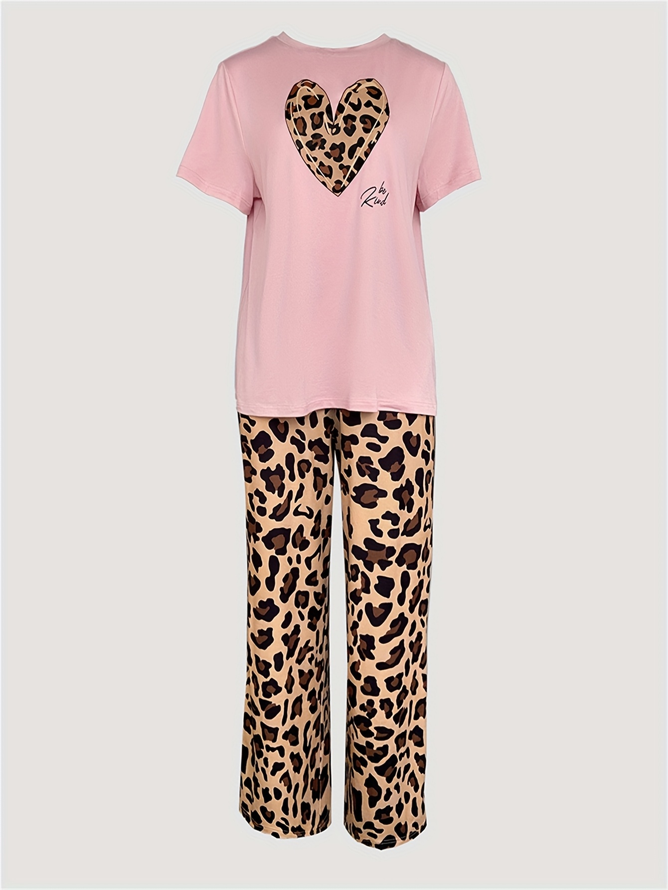 2pcs printed round neck short sleeve set gradient printed loose pants womens summer pajama set breathable   clothing two piece set Product details 29