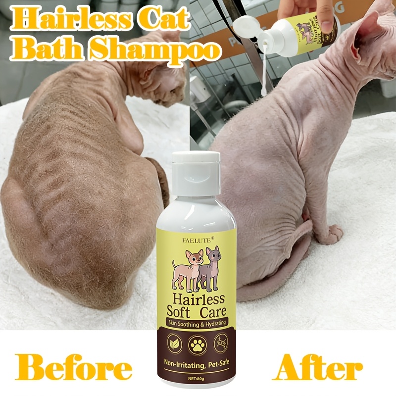 Image of Faelute Sphynx Cat Shampoo Hairless Cat Special Shampoo Oil Control Deep Cleansing Gentle Moisturizing Remove Odor Long Suitable For Sphynx Peterbald All Hairless Cats Pet Grooming Washing Supplies