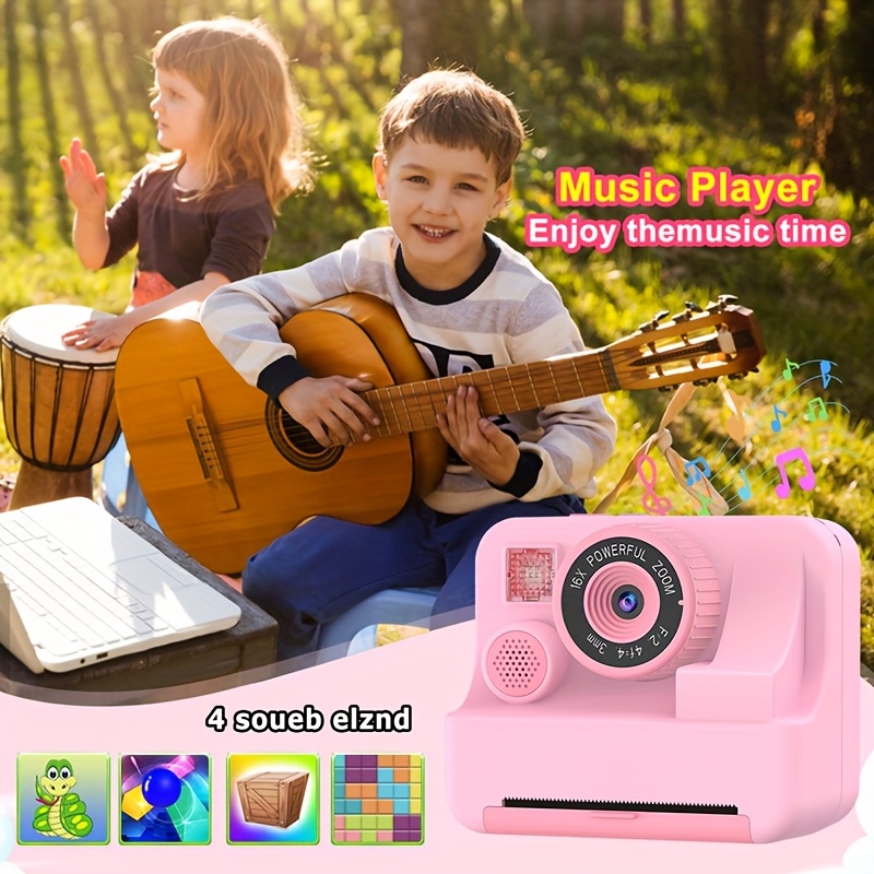 Kids Camera Instant Print Camera For Kids, Portable Camera That Print Photo, Instant Digital Camera For Kids Printing Camera Toy 3 4 5 6 7 8 9 10 Year Boy Girl Christmas Birthday Gift