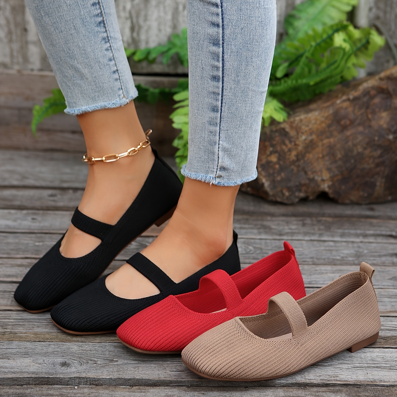   single strap knit square toe womens shoes women shoes sneakers