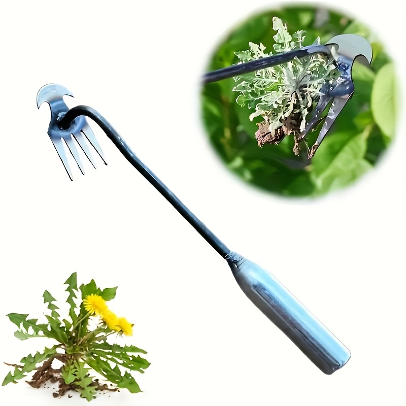 TEMU 1pc Four-tooth Gardening Weeding Rake, Small And Lightweight Manual Weeding Rake, Household Professional Weeding Rake, Used For Garden, Crevice