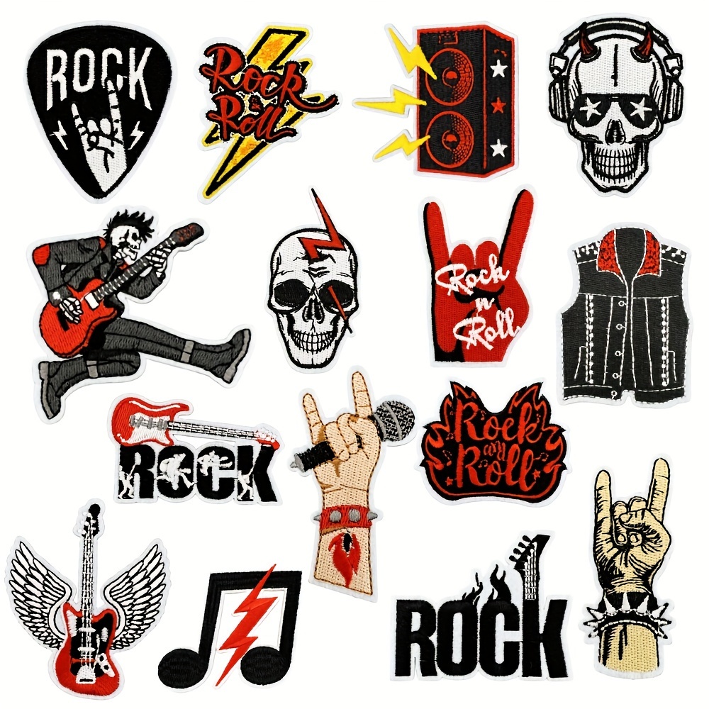 Image of 15pcs Music Iron On Patches, Sew On Embroidered Applique Repair Patch Diy Crafts Projects For Clothing Jacket Jeans Pants Dress Backpack Hat Decorations Gifts
