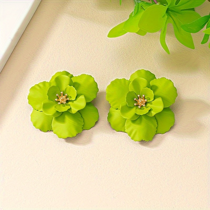 Pair Of Elegant Sweet Camellia Stud Earrings Women's Holiday Birthday Date Prom Banquet Wedding Party Vacation Shopping Additions