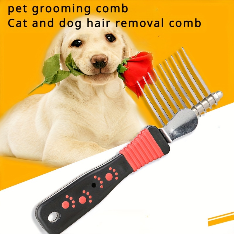 

1pc Pet Knot Opening Comb, Stainless Steel Needle Comb, Cat And Dog Hair Removal Comb, Pet Cleaning And Beauty Massage Comb, Cat Needle Comb, Dog Needle Comb, Row Comb