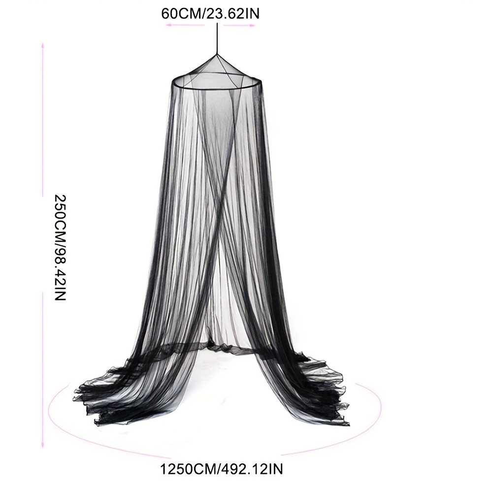   mosquito net bed canopy for full queen size beds durable nylon mesh with ceiling mount elegant insect protection for bedrooms camping and picnics machine washable   sturdy fiberglass frame     setup mounted bed canopy details 3