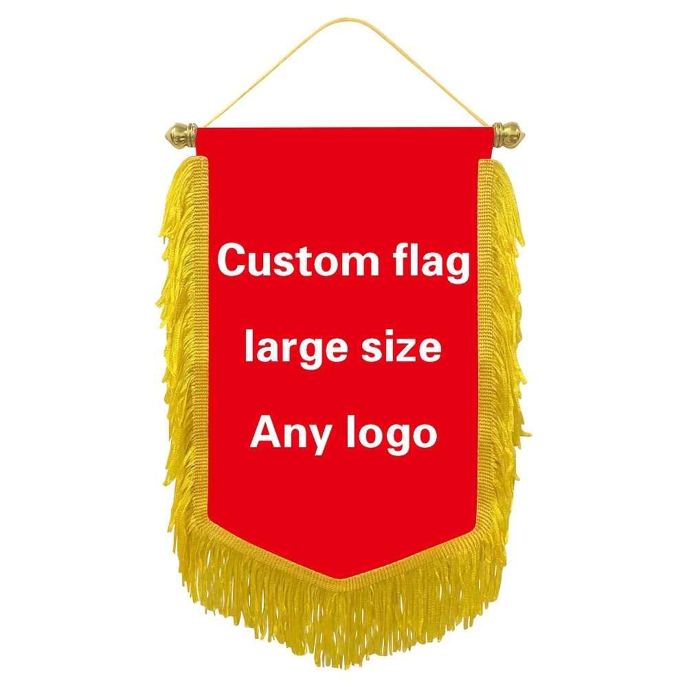 TEMU 1pc Customized Double-sided Photo And Text Banner - Durable Polyester Decoration, Double-sided Pattern, Suitable For Gardens, Living Rooms,