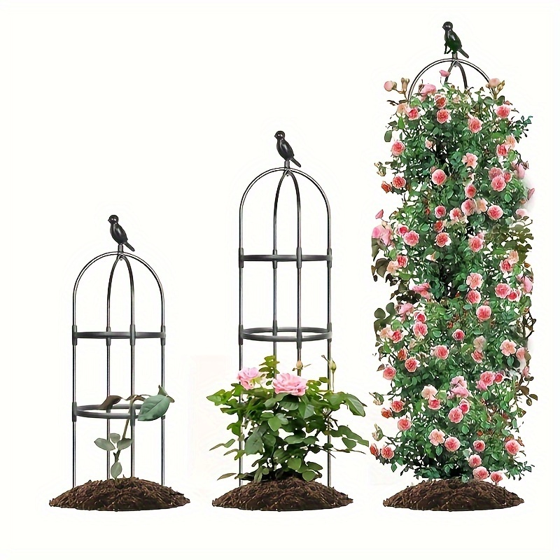 

Lightweight Plastic Garden Trellis Tower - Ideal For Climbing Vines & Flowers, 43/56.3 Inch Tall Plant Support Structure