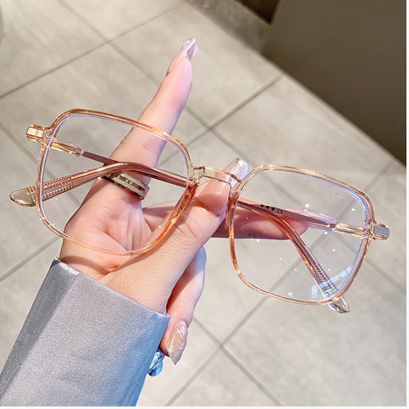 

1pc - Light Sensing Flat Mirror Glasses For Women, Simple And Versatile, Fashionable Korean Trend Glasses