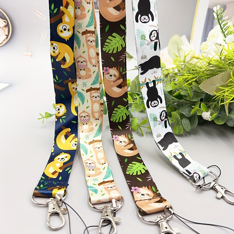 

1pc Cute Sloth Lanyard Keychain, Cartoon Sloth Phone Strap, Neck Hang Rope For Id Badge, Bus Card Holder