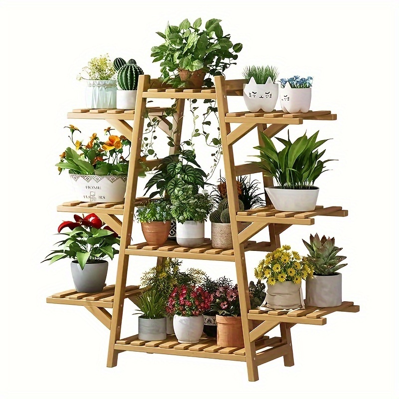 

1pc Balcony Flower Rack Storage Rack Indoor Climbing Flower Rack Plant Planter Rack Room Floor Stand Storage Rack