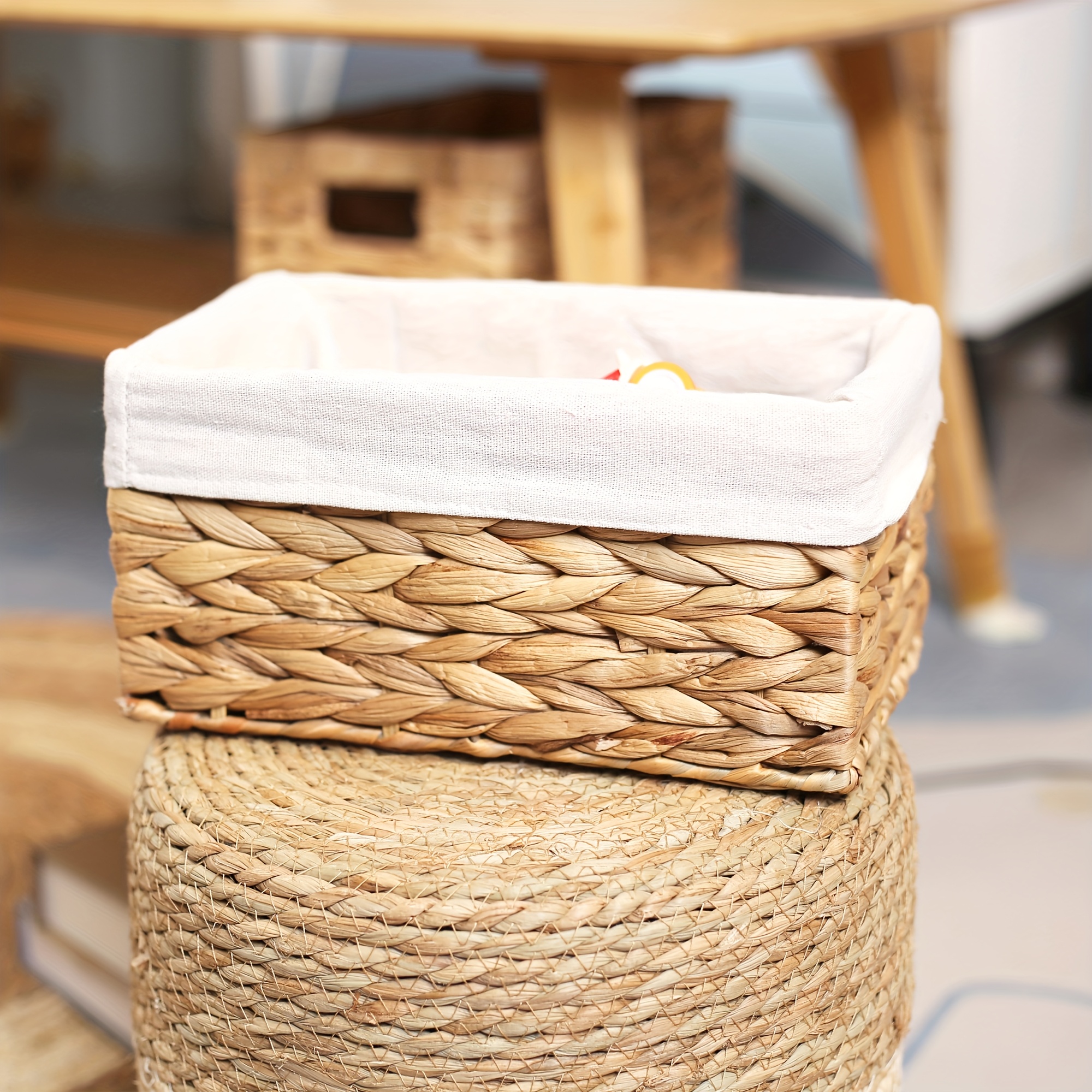 Set Di 3 Cestini Portaoggetti Rotondi In Corda Di Cotone Con Coperchio – Decorativi E Organizzativi Per Casa