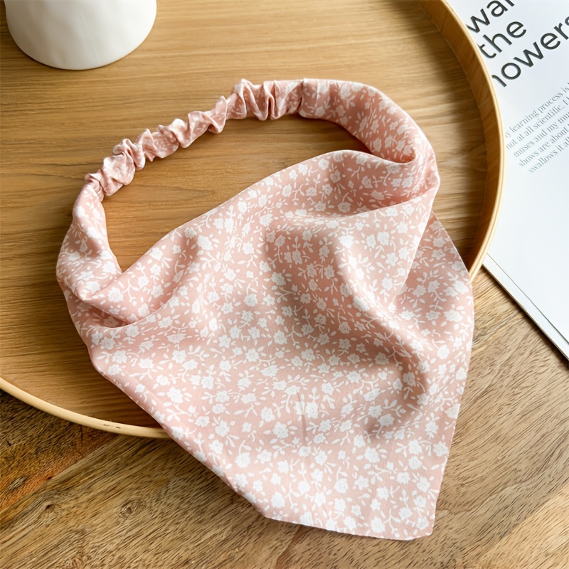 TEMU 1pc Of Fashionable, Versatile, Breathable Daisy Headband, Elastic Triangle Headscarf, Sports Elastic Headband