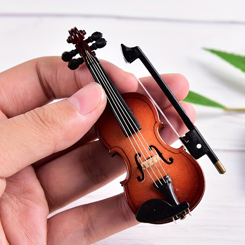 

Premium Miniature Wooden Violin Set With Stand - Collectors & Decor