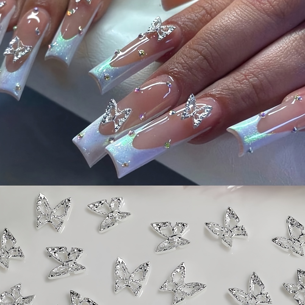 

30pcs Breloques Papillon 3D en Alliage, Accessoires Nail Art, Fournitures Nail Art pour Femmes et Filles, Bijoux Nail Art