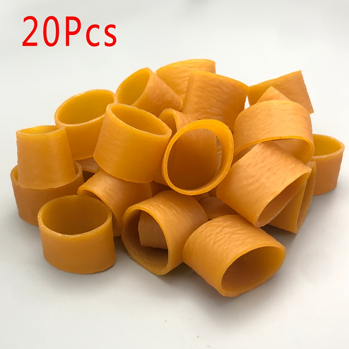 TEMU 20pcs 2.5cm/2.5inch Yellow Large Size Rubber Bands, High-quality High-elasticity Durable Elastic Bands, Kitchen And Office Supplies Additions