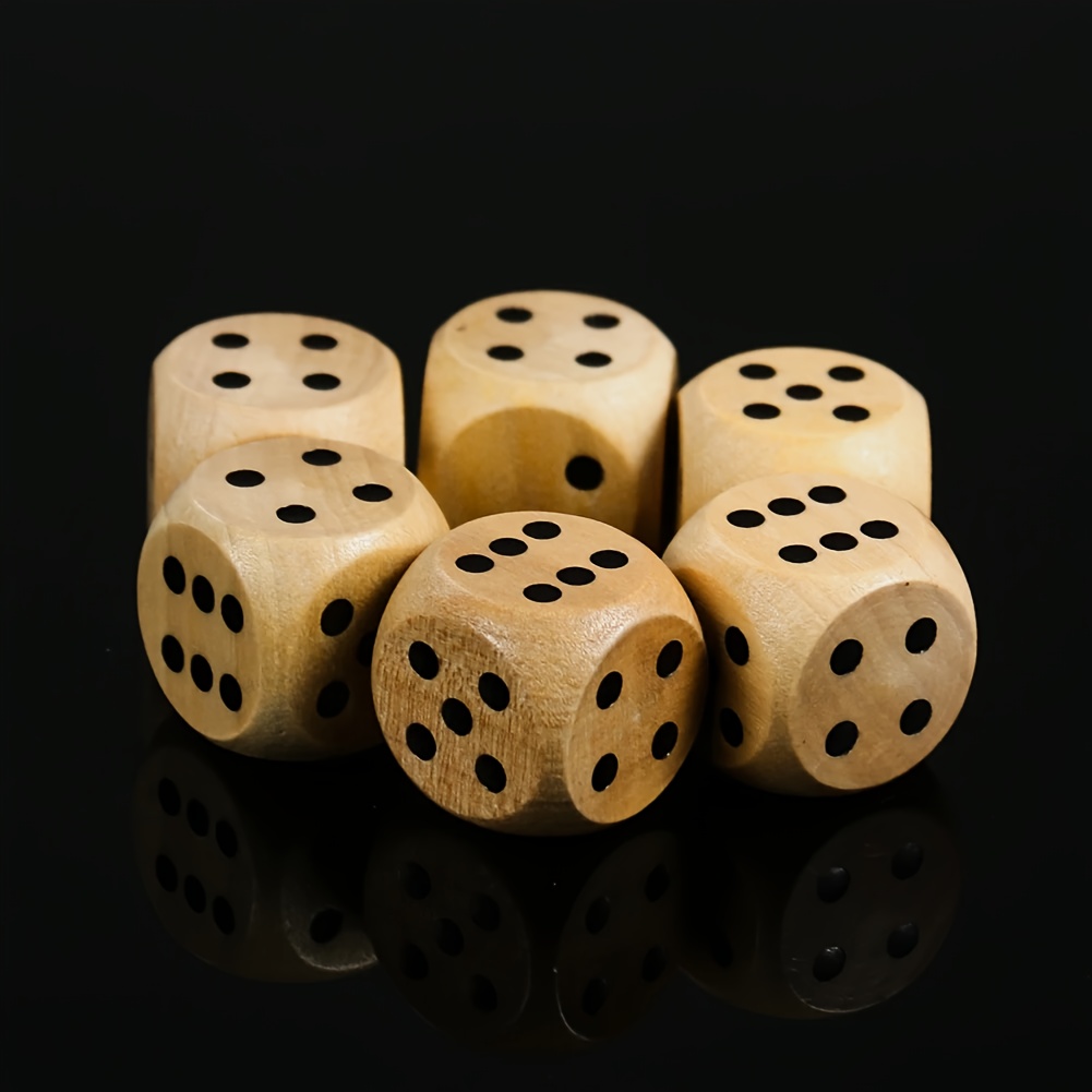 Image of 20mm Smooth Wooden D6 Dice For Games At Bars, Pubs, Clubs, And Parties For Adult Tabletop Fun