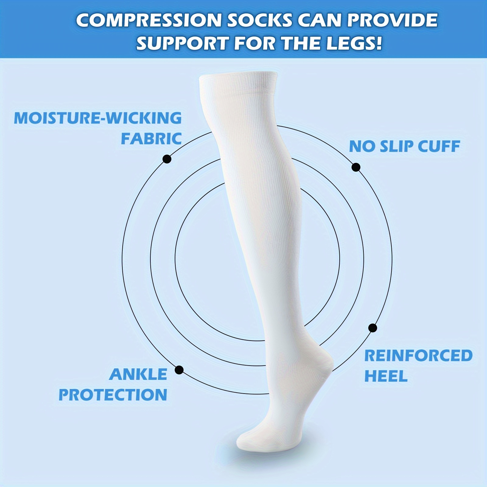 Thigh High Copper Sports Compression Socks Women Pregnancy - Temu