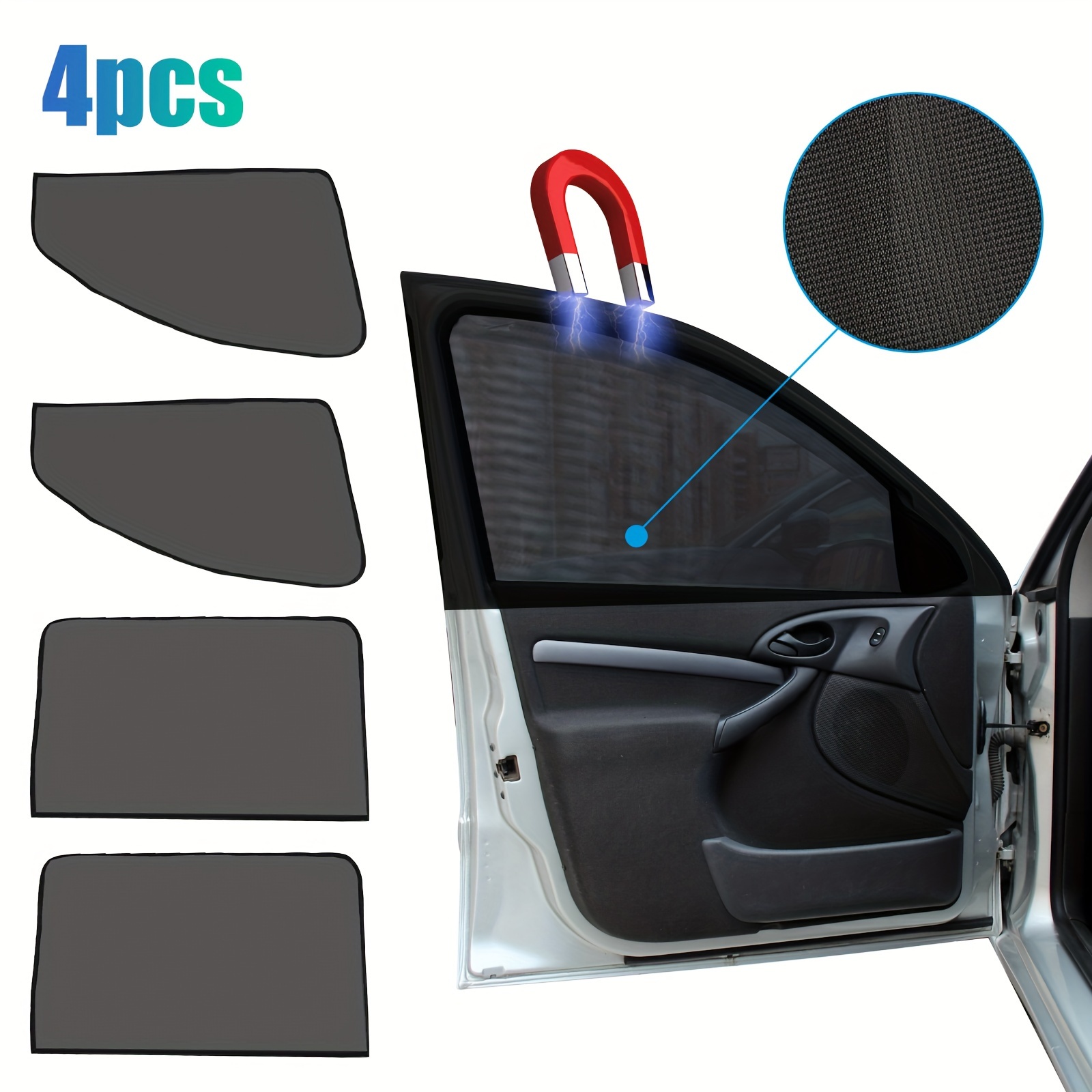 TEMU Set Of 4 Car Side Window Sunshades, Magnetic Curtains That Block , Suitable For Vehicles Like Sedans And .