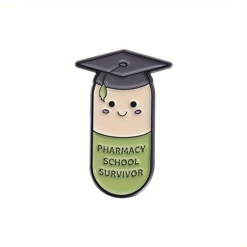 Creative Happy Capsule Medical Pin, Funny Expression Brooch