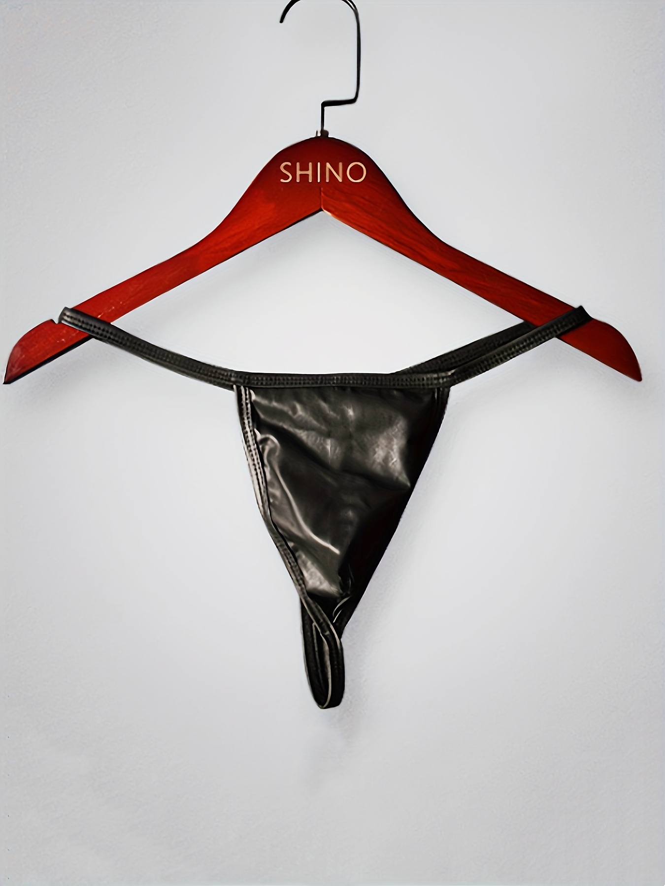 Asian Size Men's Faux Leather Underwear Low Waist Jockstrap - Temu