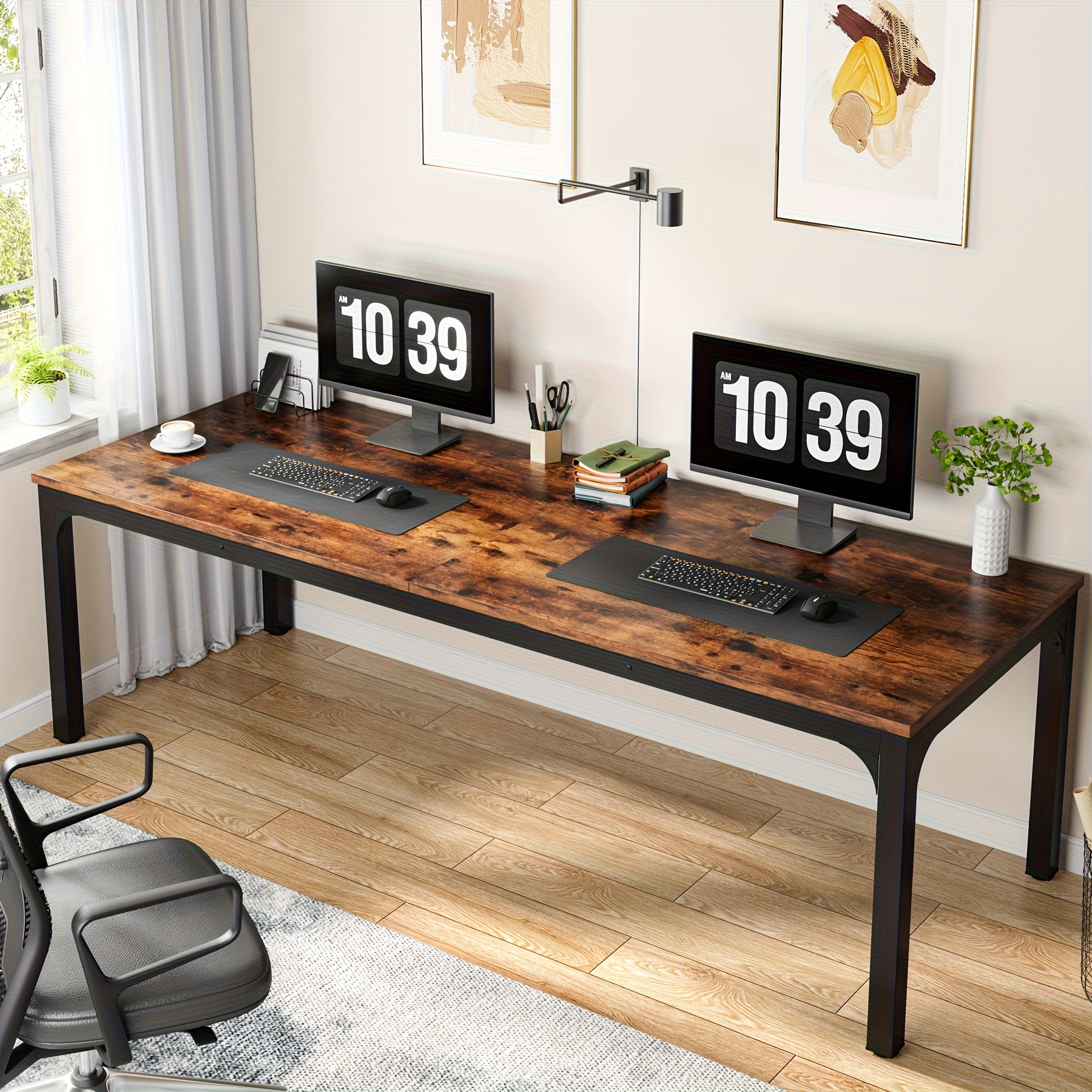 78.74" W X 27.56" Long 2-person Computer Desk - Double Long Workstation With Spacious Surface For Home Office