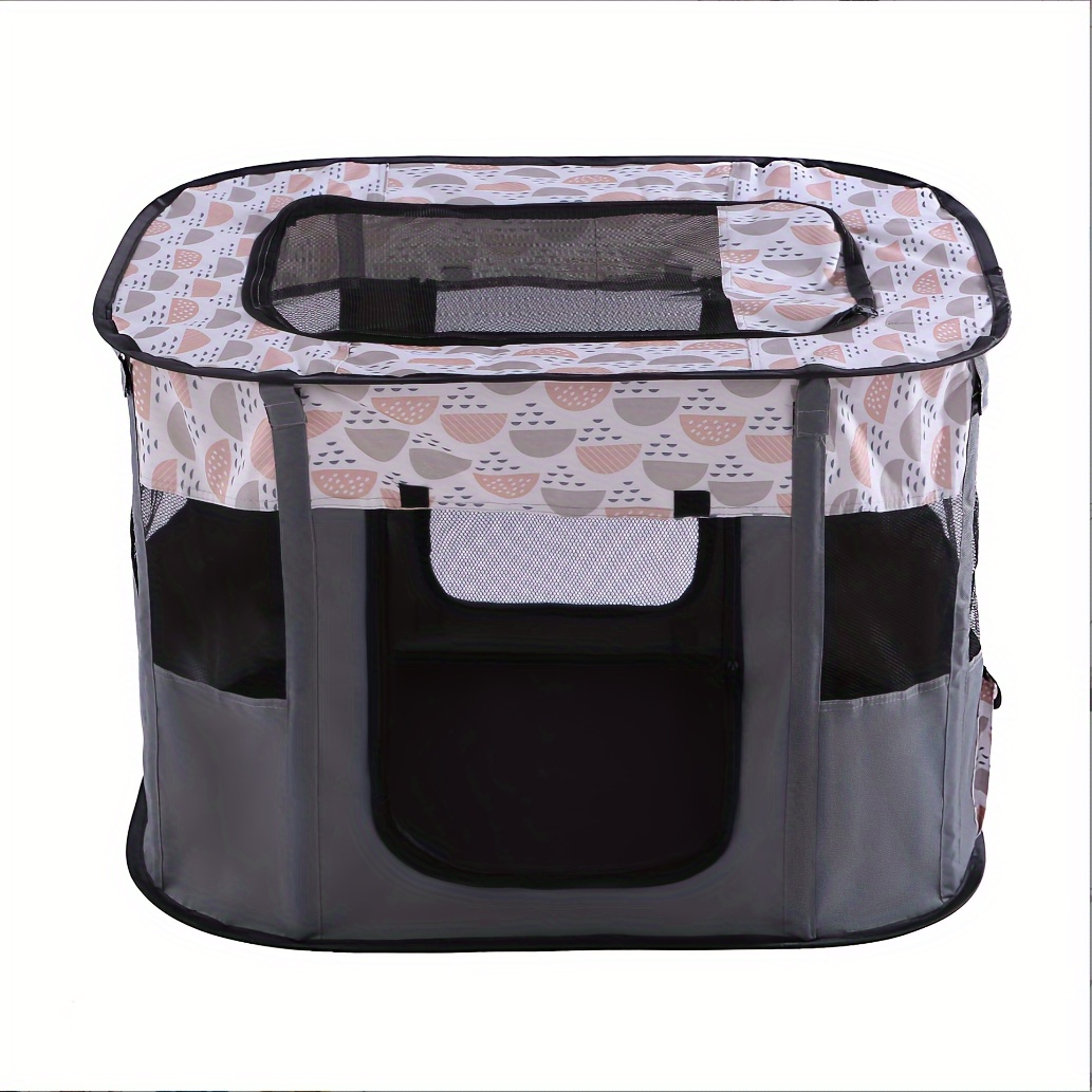 portable pet cat playpen collapsible and foldable oxford cloth fabric suitable for indoor use and outdoor travel camping with carrying case