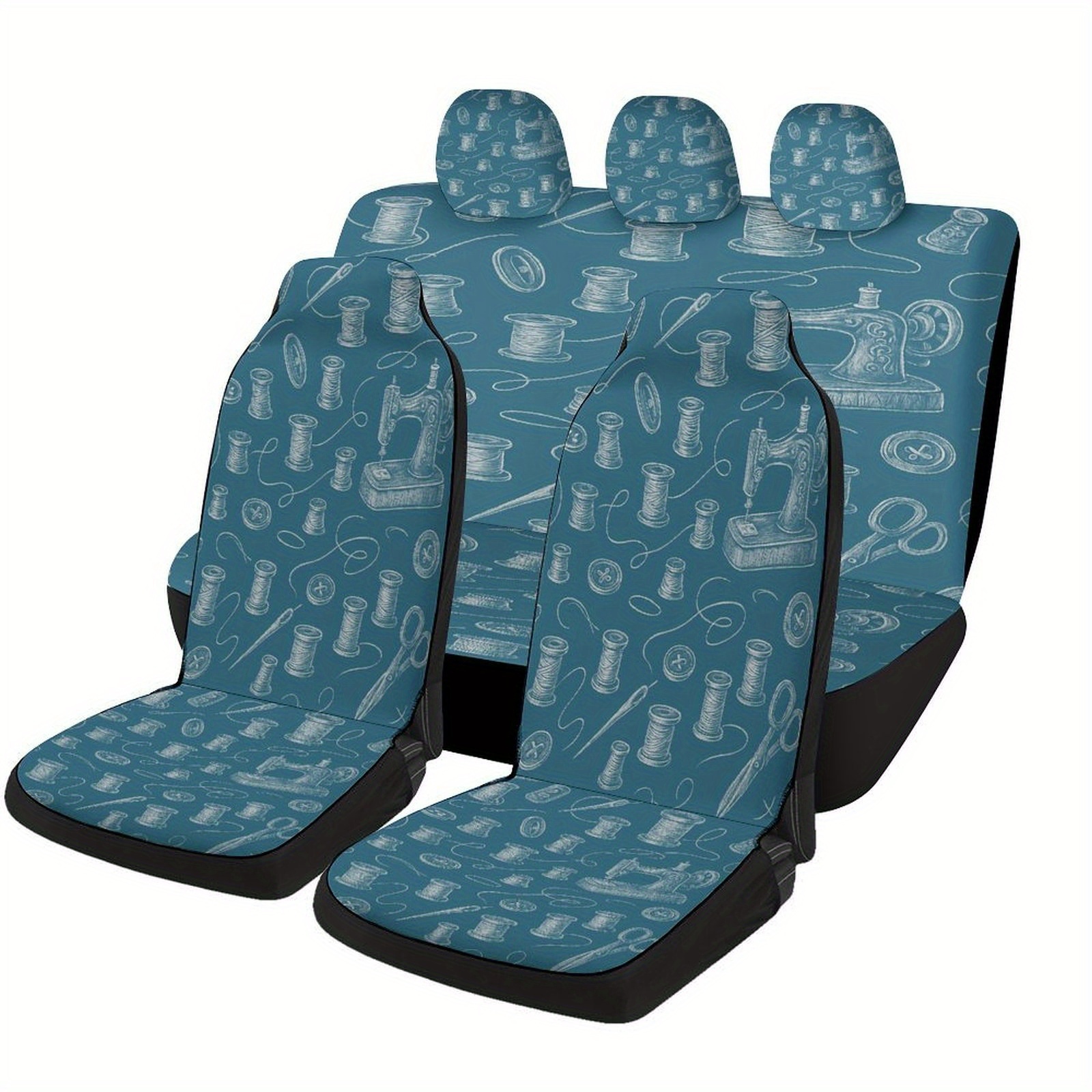 complete sewing themed car seat cover set stylish blue Temu Denmark