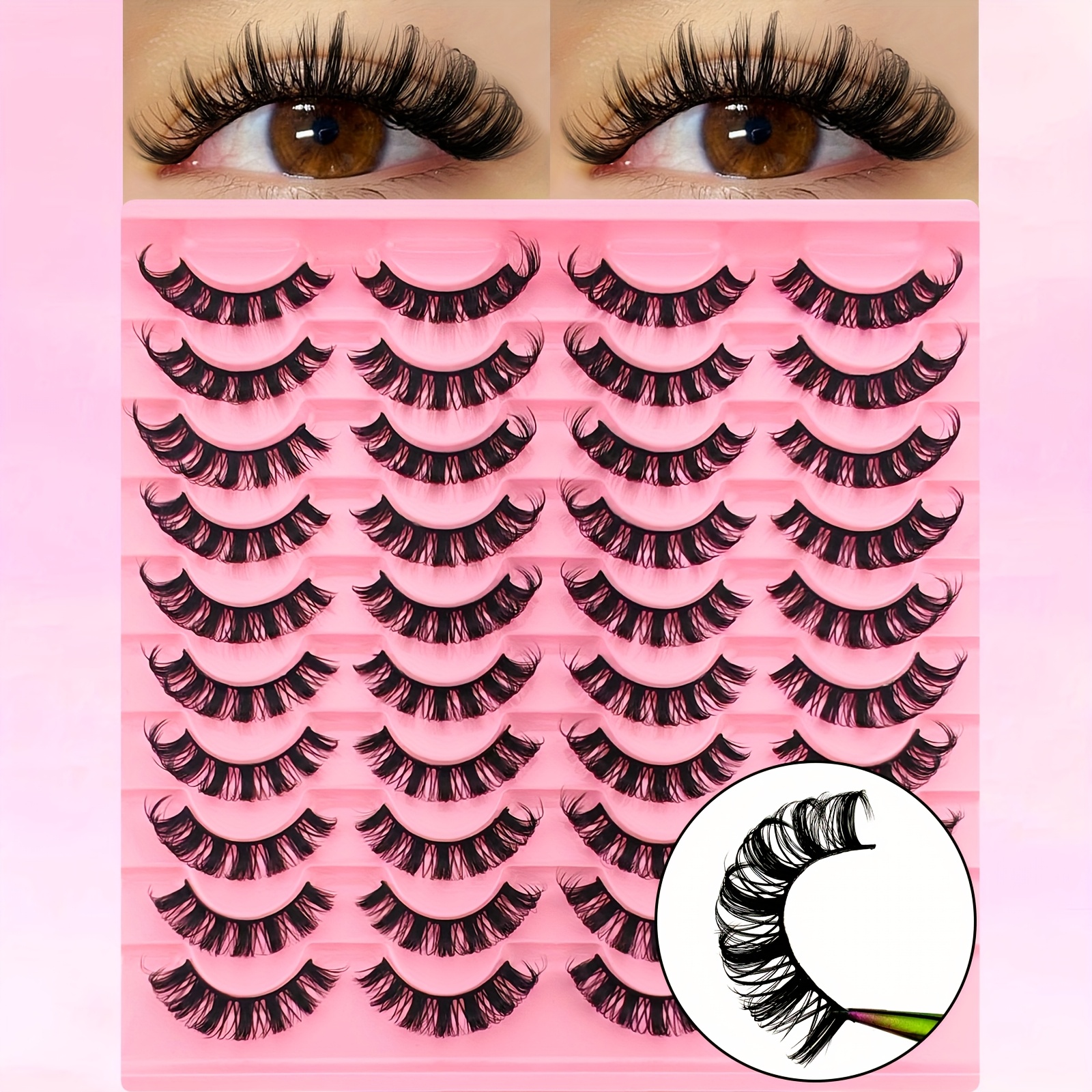 Image of 20 Pairs Of Dd False Eyelashes, And Fluffy Natural Cat- Lashes, Comfortable & Versatile For Occasions, Mink Lashes