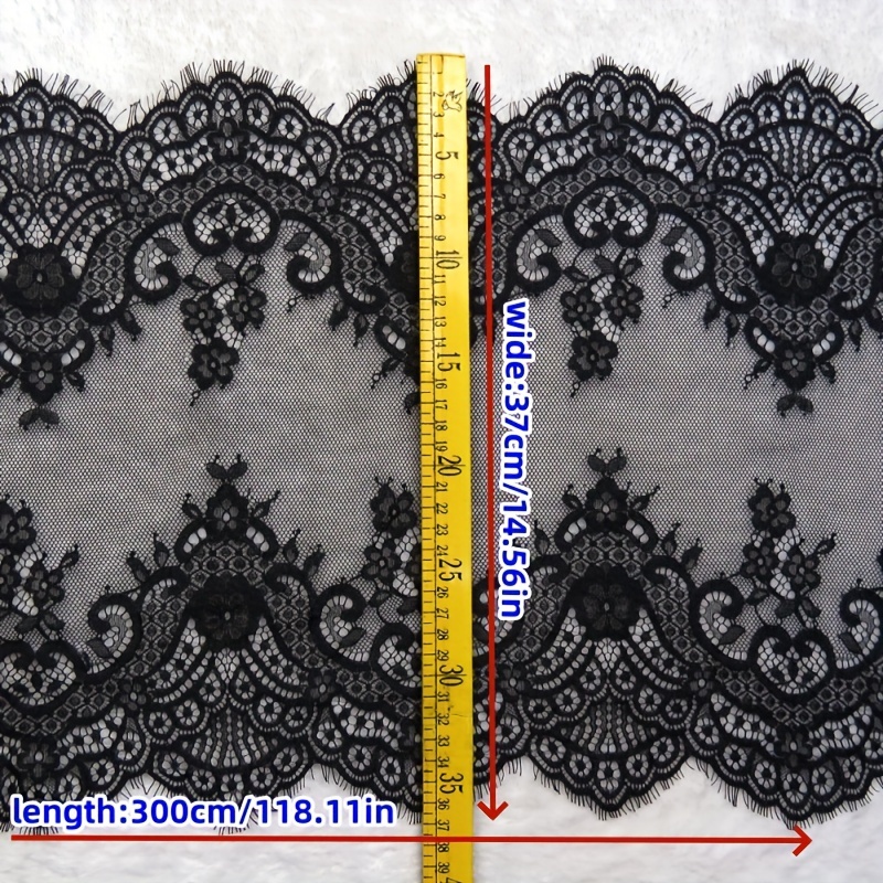 TEMU Encaje de 37 cm de Ancho cm de Largo, Accesorio para Ropa Interior Femenina, Encaje Pestañas, Encaje DIY, Encaje para Bustier
